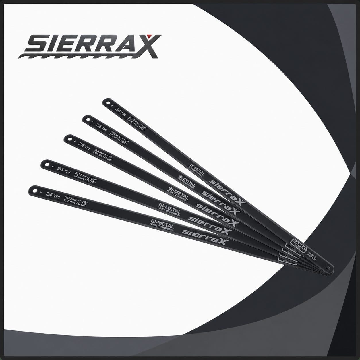 Set de hojas de sierra bimetálicas con logo SIERRAX
